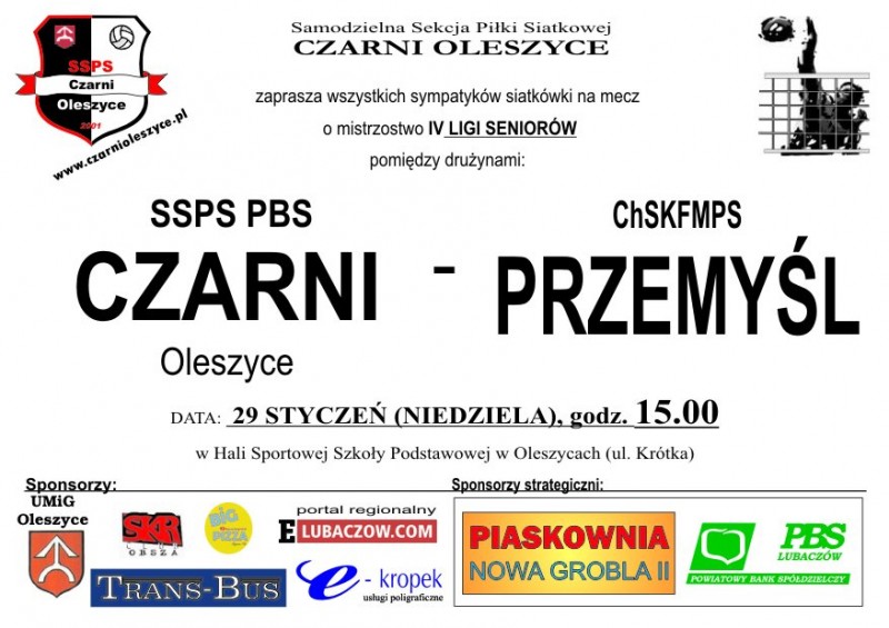 plakat-przemysl Obraz przedstawiający Siatkówka: W niedzielę w Oleszycach mecz sezonu! Czarni vs. Przemyśl