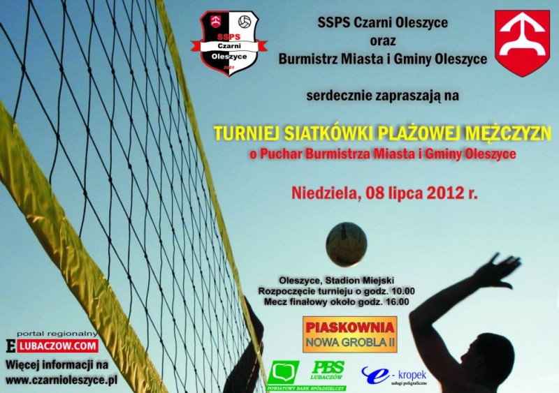 Obraz przedstawiający W Oleszycach zagrają na piasku