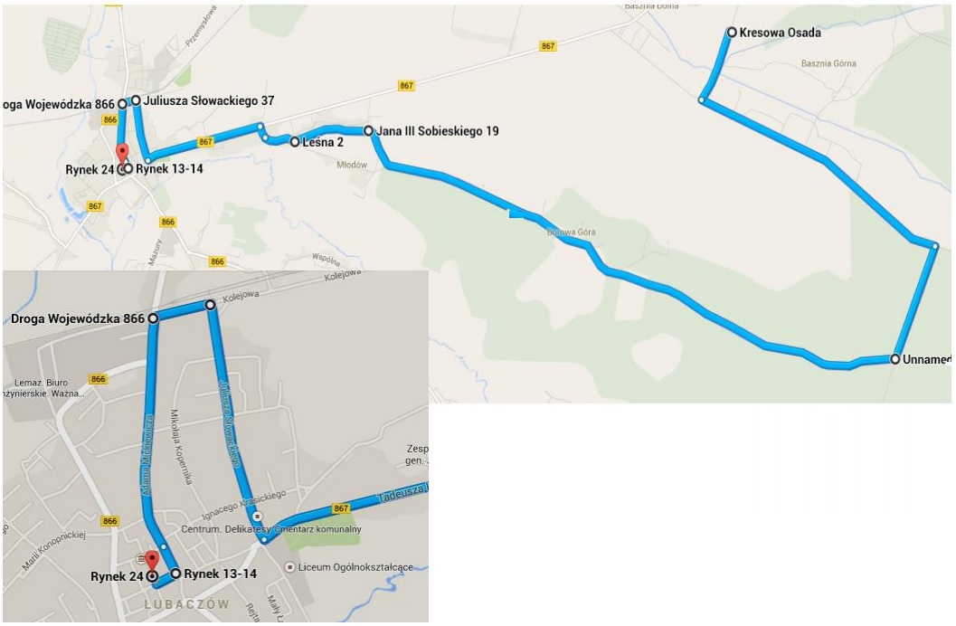 Bieg Lubacza - trasa